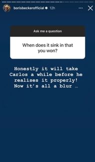 Screen grab from Boris Becker's Instagram